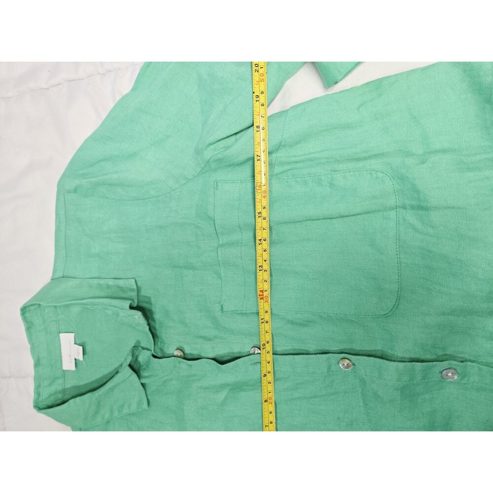 J. Jill shirt Dress S Love Linen Green longline lagenlook Ocean Love Coastal - Picture 5 of 8